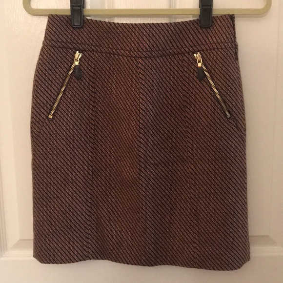 Ann Taylor Sz 0P tweed 60s style mini striped - Picture 1 of 5